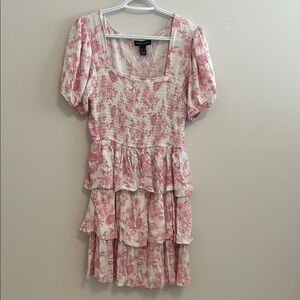 Streetwear Society Pink Floral Tiered Mini Dress